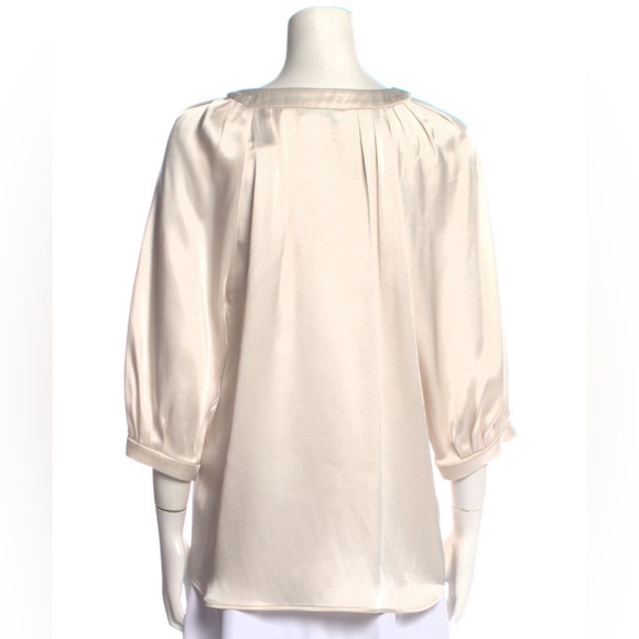 'S Max Mara Blouse Bateau Neckline three quarter sleeve blouse Small - Picture 3 of 4